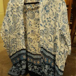 LOFT blue & white Summer wrap OS